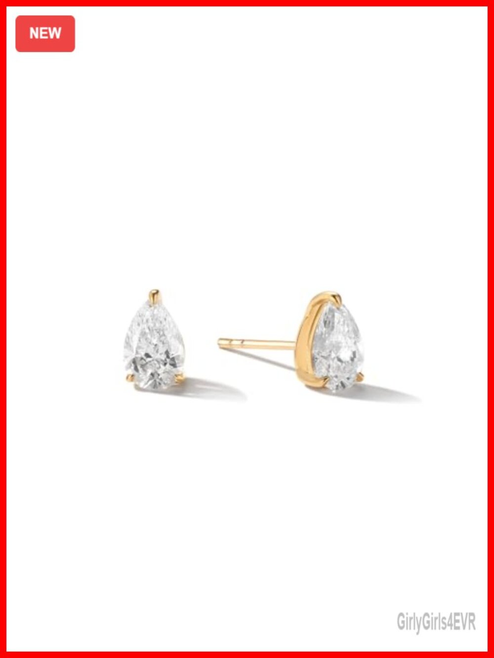 1 Ct. Tw. Pear-Cut Lab Grown Diamond Stud Earrings in 14K Real Gold Fine Jewelry